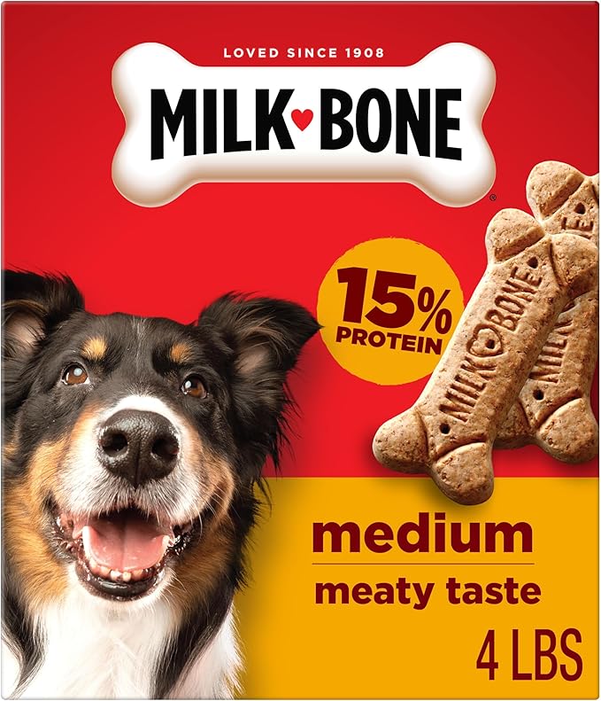 Milk-Bone Crunchy Medium Dog Treats, 4 Lb. Box, Original Beef Flavor
