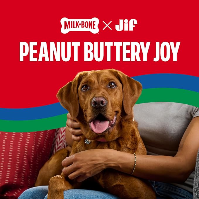 Milk-Bone Peanut Buttery Cups, Filled Soft Dog Treats with Jif Peanut Butter & Real Bacon, 11.8 Oz. Bag
