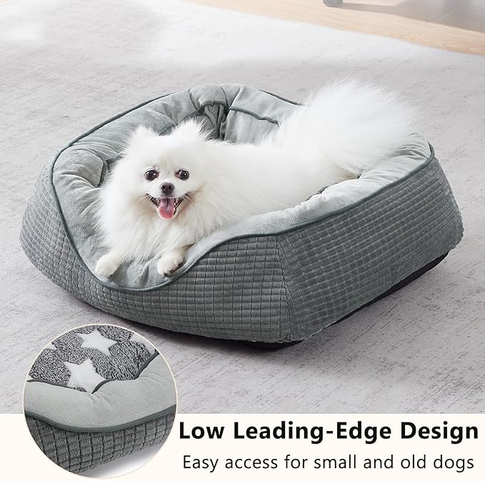 Dog Beds for Large Dogs, Washable Pet Bed, Orthopedic Dog Sofa Bed, Soft Calming Sleeping Warming Puppy Bed (Star-Grey, X-Large-(35’’x 25’’x 10’’))