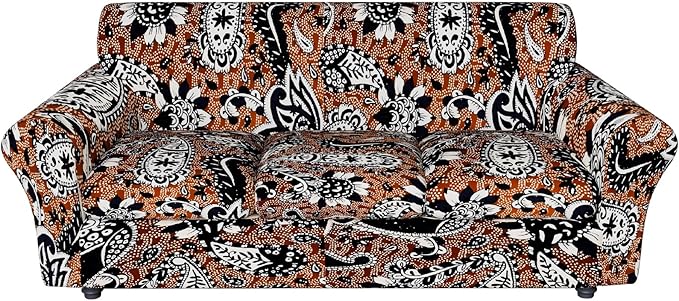 Stretch Couch Covers for 4 Separate Cushion Couch Sofa-Floral Printed Couch Sofa Cover,Washable Sofa Slipcover,Pet Friendly Furniture Protector with Elastic Bottom,Universal Fit for Home(Couch,Cover)