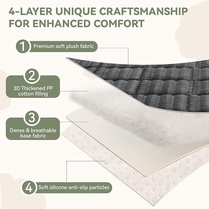 OTOB Dog Couch Covers for 3 Cushion Washable Non Slip Plush Pet Friendly Bed Mat Sofa Cover for Dogs, All Seasons Cozy Soft Fuzzy Furniture Protector Sofa Slipcovers (Dark Gray, 27.6" x 59.1")