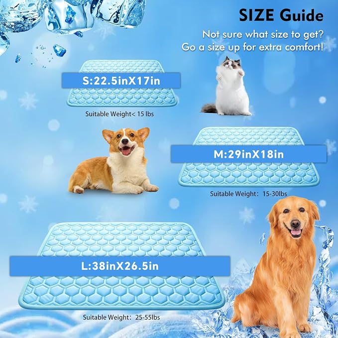 Cooling Mat for Dogs, Arc-Chill Dog Cooling Mat (Q-Max>0.45), Non-Slip Washable Pet Cooling Pad, Summer Self-Cooling Bed for Dogs Cats, Portable Crate Mat for Indoor & Outdoor Use,26.5"x38"