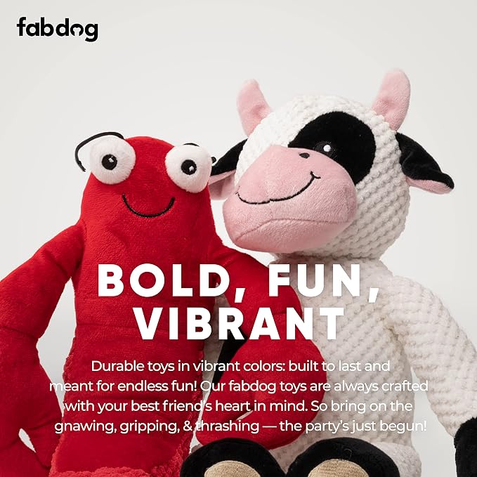 fabdog Floppies Plush Dog Toy - Cute & Durable Squeaky Dog Toys - Best Squeak Toy for Puppies and All Breeds | Ideal Pet Gift| Small Lobster