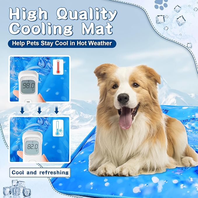 Dog Cooling Mat 2.0, Universal Pet Cooling Pad, Double-Sided Durable Water-Resistant, Portable and Easy to Clean, Suitable for All Pets, Keep Your Pet Cool Indoors and Outdoors (18" x 18")