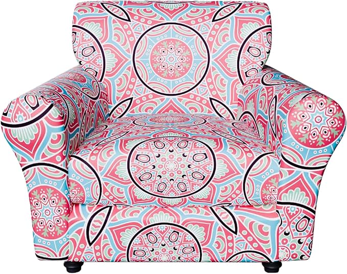 Stretch Couch Covers, Floral Printed Sofa Covers,2 Piece Armchair Slipcover with Separate Sect Cover,Washable Sofa Slipcover, Pet Friendly Furniture Protector Fit for Home (Armchair,Pink Texture)