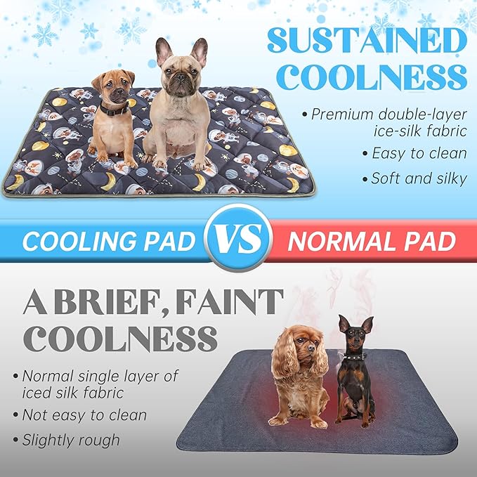 Paw Legend Dog Cooling Mat for Dogs Cat Cooling Pad for Dog Pet Cooling Mat Cooling Blanket Summer Cool Tech Fabric Washable Dog Sleeping Pad on Kennel Sofa Bed Floor Car Seats, Medium