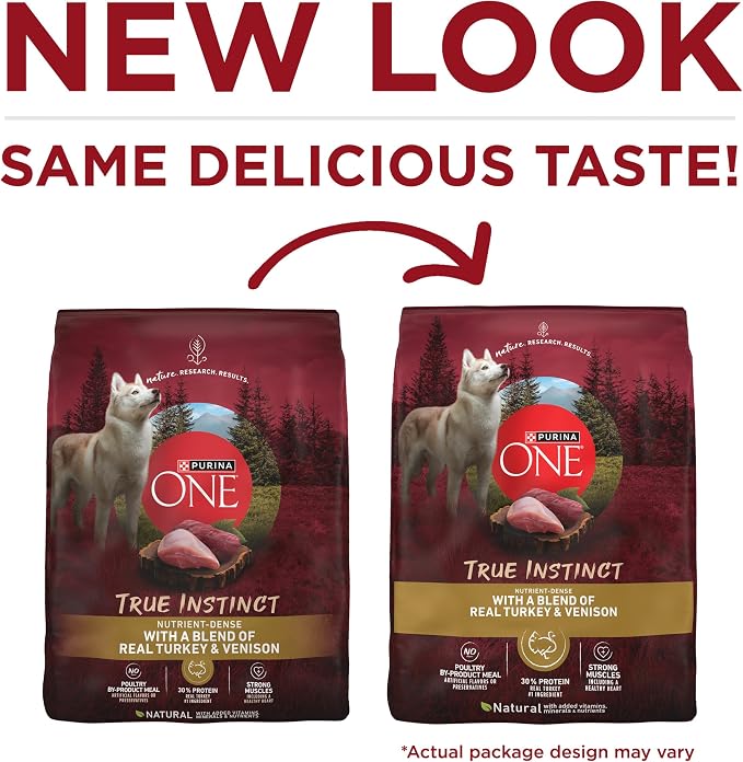 Purina ONE True Instinct With A Blend Of Real Turkey and Venison Dry Dog Food - 27.5 lb. Bag