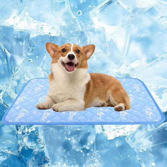 MH MYLUNE HOME Dog Cooling Mat 36x23 Inch - Cool-Chill Cool Fiber, Endothermic Color Changing Pet Pad for Dogs & Cats, Double-Sided Cooling & Warm, Foldable & Washable Summer Blanket