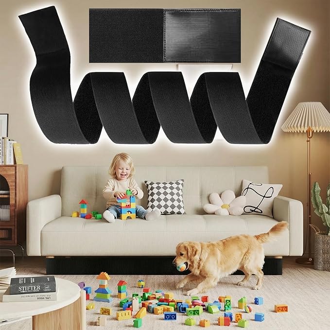 Under Couch Blocker, 3''×132'' Adjustable Elastic Couch blockers for Pets and Kids Toys, Suitable for Multiple Types of Furniture Legs