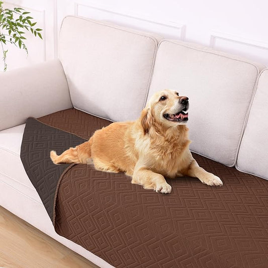 hyha Waterproof Dog Blanket, Soft Pet Bed Blankets, Waterproof Sofa Couch Cover for Dogs Washable, Reversible Pet Couch Covers for Sofa Furniture (40x80 Inch, Brown/Chocolate)