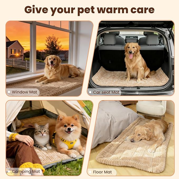 Couch Cover for Dogs Washable, Non Slip Couch Covers for Sofa Pet Friendly, Couch Cushion Covers for Dog, Thick, Soft for Sofa Protector (Camel, 27.6" x 27.6"/70 x 70cm)