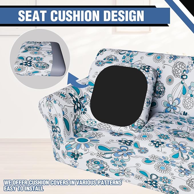 Stretch Couch Covers, Floral Printed Sofa Covers,2 Piece Armchair Slipcover with Separate Sect Cover,Washable Sofa Slipcover, Pet Friendly Furniture Protector Fit for Home (Armchair,Ball Flower)