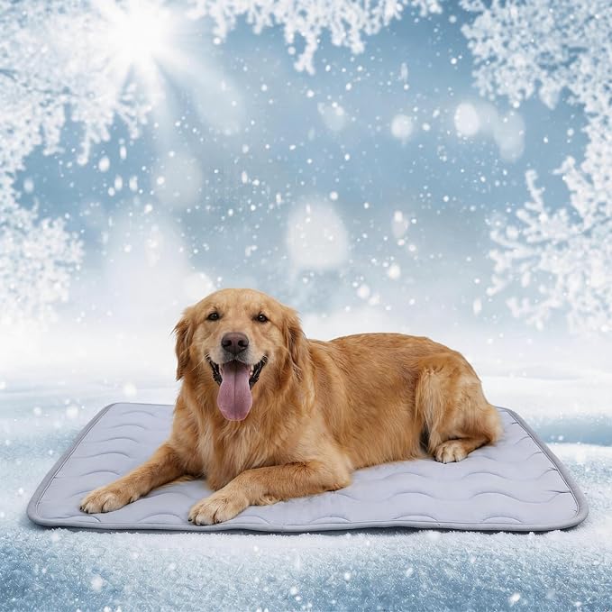 NAMOTEK Washable Dog Cooling Mat Ice Silk Cool Mat for Pet Self Comfortable Blanket Dog Pad