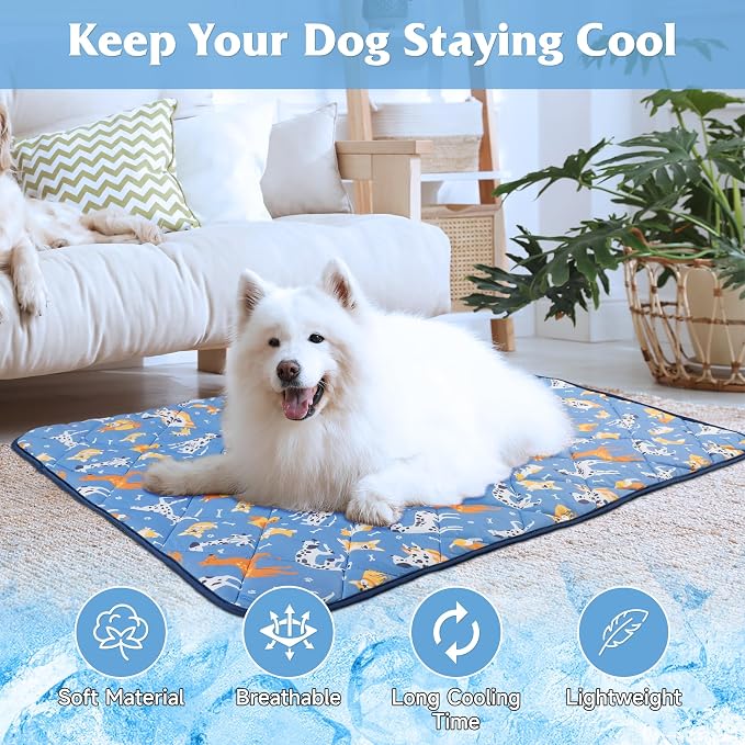 28"x22" Foldable Dog Cooling Mat, Washable Cooling Mat for Dogs, Soft Blanket for Dogs, Cats and Puppies, Small