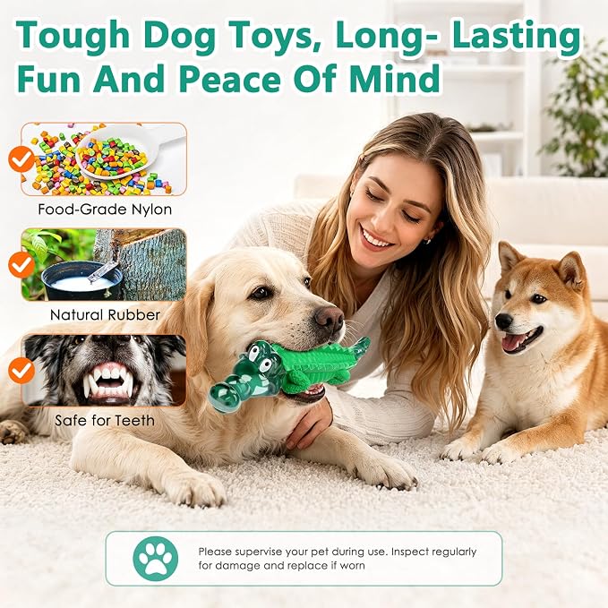 Fuufome Tough Dog Chew Toys for Small & Medium and Large Dogs，Long-Lasting Chew Toys for Gentle to Moderate Chewers, Great for Indoor & Outdoor Play, Easy to Clean