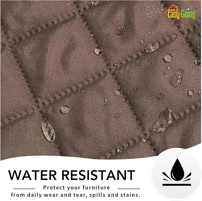 Easy-Going Oversized Recliner Cover Reversible Couch Cover Sofa Cover for Living Room Water Resistant Furniture Protector with Elastic Straps for Pets Dog (Oversized Recliner, Brown/Beige)