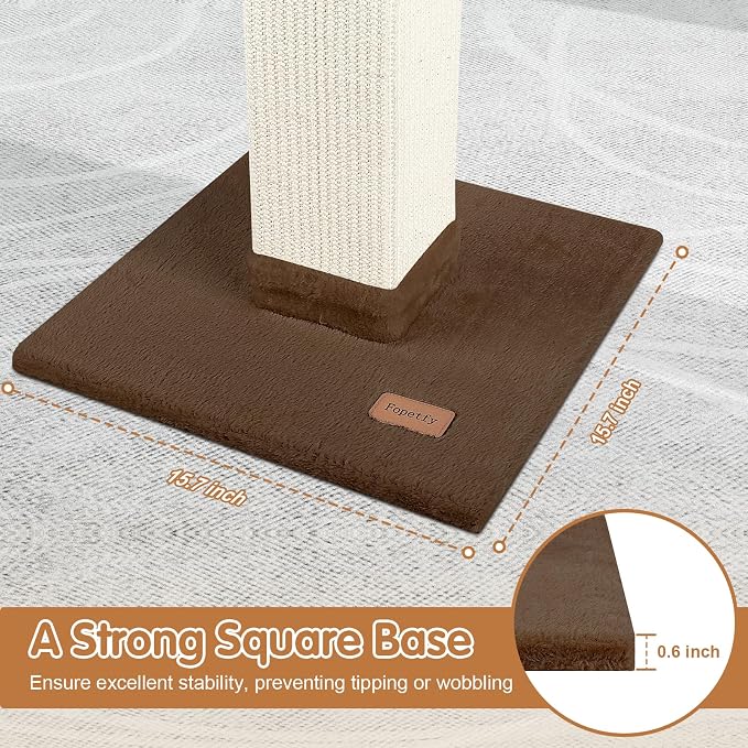 Cat Scratching Post 33 inch for Indoor Cats, High Cat Scratch Post Brown, Cat Tree for Full-Body Stretching, Protect Your Furniture