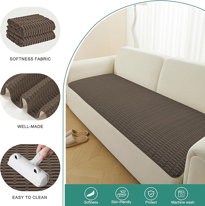 Foxdecor Couch Cover Sofa Covers Washable, Dog Bed Cover Couch Covers for 3 Cushion Couch Sofa Pet Friendly, Dog Couch Cover Furniture Covers for Pets.(Chocolate 58x82 inch)