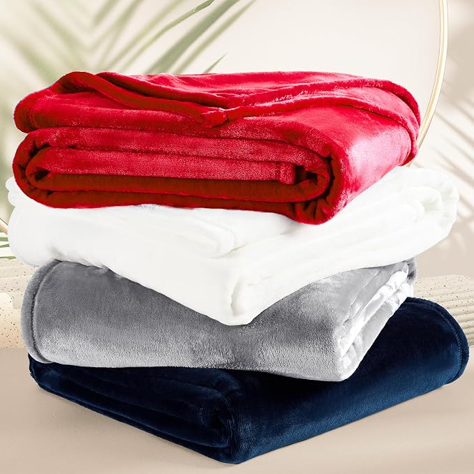 DREAMNINE Ultra Large Soft Fuzzy Flannel Fleece Blanket Queen Size 90" x 90", Decorative Solid Lightweight Fluffy Velvet Bed Blanket,Luxury Big Cute Cozy Shag Plush Microfiber Blankets for Bedroom,Red