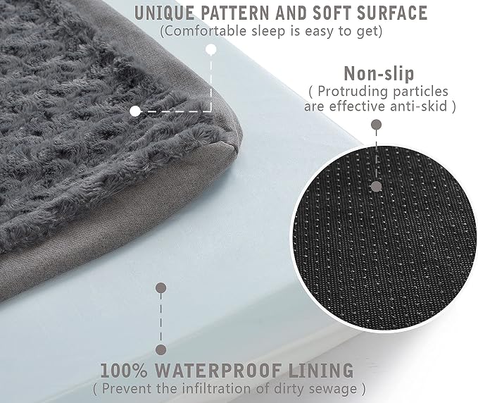 Orthopedic Memory Foam Dog Bed, Cooling Dog Beds for Extra Large Dogs -Waterproof Pet Bed for Crate with Removable Washable Cover, XXL(47inch,110Lbs)