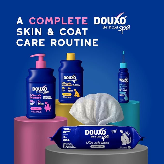 DOUXO SPA Soothing Dog Shampoo for Sensitive Skin, 16 fl oz, Skin-Friendly Formula Cleans and Soothes, Leaves The Coat Soft and Radiant