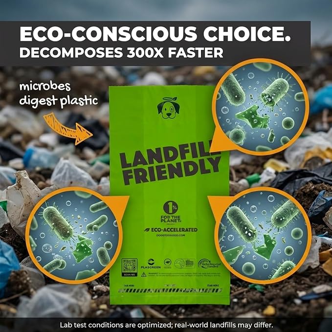Doggy Do Good - 180 Count, Heavy Duty Poop Bags for Dogs - Standard Size - Dog Waste Bags Made with 50% Recycled Plastic + 15% Biobased Material - Landfill-Friendly, Unscented, Leak-Proof