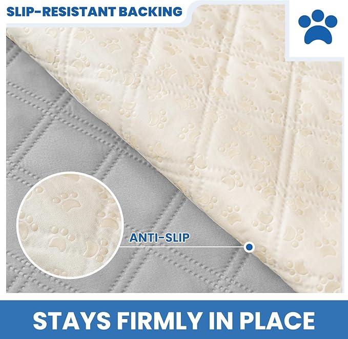 Waterproof Dog Blanket, Non-Slip Soft Pet Bed Cover, Couch Cover for Dogs Washable, Protects Sofa, Furniture, Crate, Car, Tear Resistant Leakproof Pet Blanket (30x70 Inch, Light Grey)