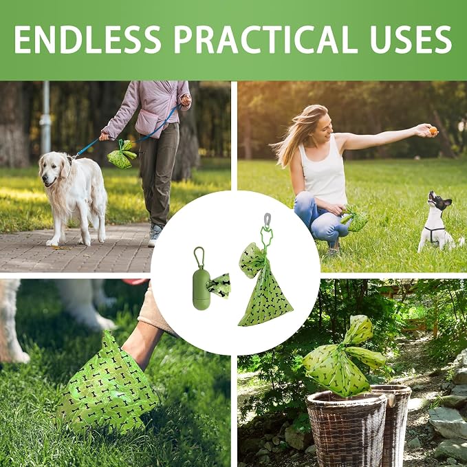 HZDHCLH Poop Bags for Dogs Leak Proof Extra Thick Dog Poop Bags, Green Bones 18 Rolls 9" x 13" Lavender Scented Pet Waste Bag, 270 Count