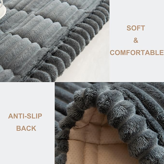 Mivnue Pet Couch Cover, Couch Covers for Dogs, Washable Dog Sofa Covers Couch Protector, Fuzzy Non Slip Couch Slipcover Pet Friendly (Dark Grey, 27.6" x 59.1")