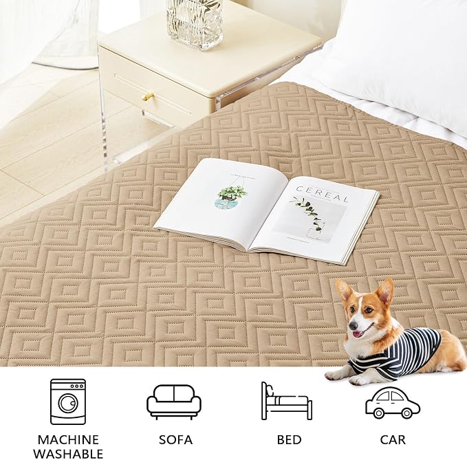 hyha Waterproof Dog Blanket, Soft Pet Bed Blankets, Waterproof Sofa Couch Cover for Dogs Washable, Reversible Pet Couch Covers for Sofa Furniture (40x50 Inch, Camel/Beige)