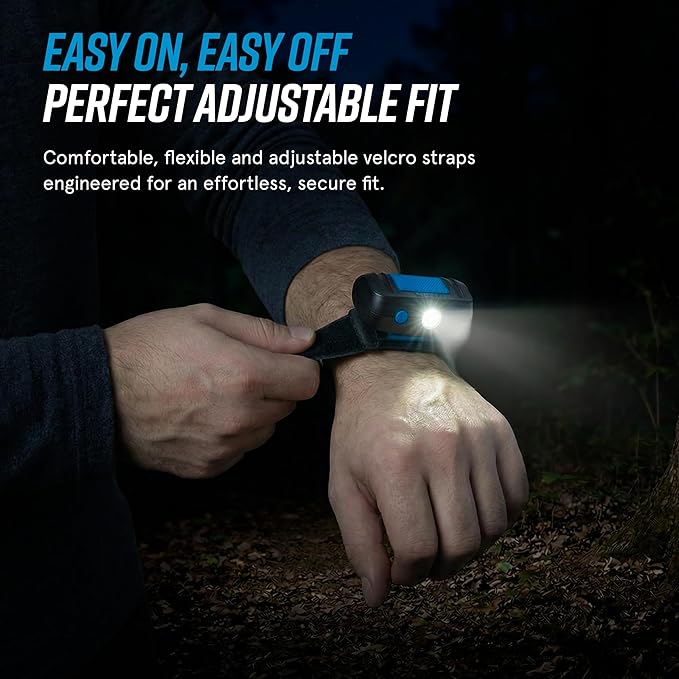 Noxgear LightHound (X-Large) + Wrist Light – Illuminated and Reflective Harness for Dogs Including Multicolored LED Fiber Optics (USB Rechargeable, Adjustable, Lightweight, Rainproof)