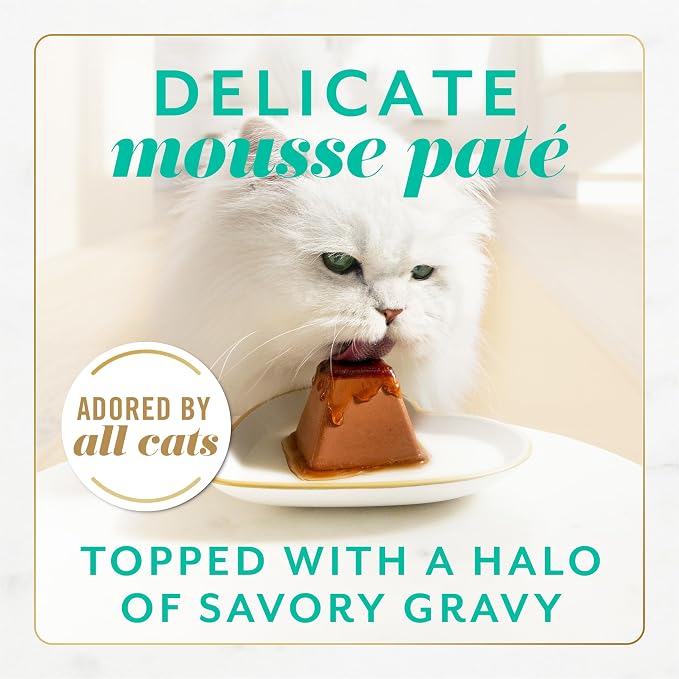 Fancy Feast Gems Pate Cat Food Mousse with Tuna and a Halo of Savory Gravy Cat Food - 4 oz. Boxes,(Pack of 16)