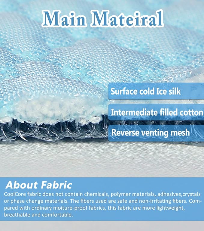 SOMOYA Dog Cooling Mat (Q-Max>0.45) Dog Bed Mats Blanket Cool Pad for Dog,Washable Ice Silk Sleep Mat Pad Breathable for Large Dogs Cats Large