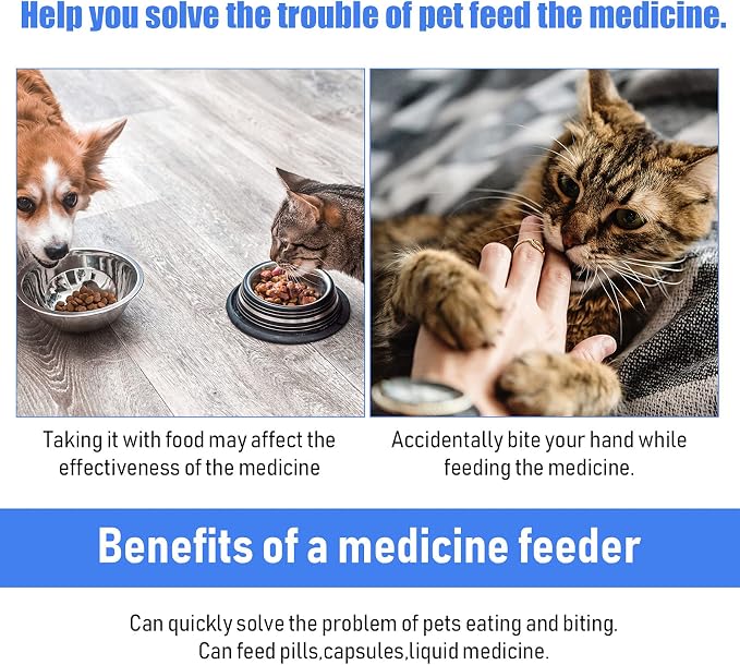 2 Pieces Pet Pill Plunger Popper for Small Cats Dogs Pill Gun Dispenser Shooter Pet Piller Soft Tip Tablet Syringe Pusher Animal Medicine Feeder for Feeding Accessories (Blue)