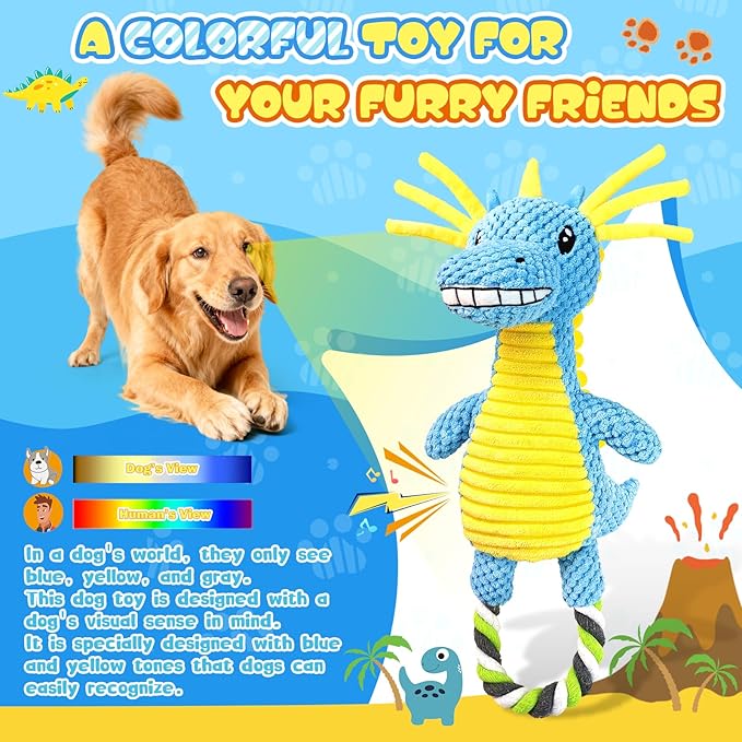Fuufome Squeaky Dog Toys for Large Dogs： Durable Large Dog Toys for Medium and Small Breeds -Plush Pet Toys to Keep Dogs Busy