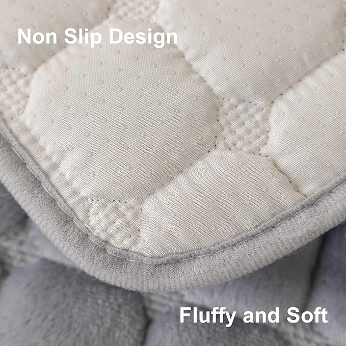 Velvet Washable Couch Cover for Pets Dogs, Non Slip Sectional Sofa Covers for 3 Cushion Couch Sofa L Sharped Sofa Slipcovers, Furniture Protector (1 PCS 36"x94", Light Grey)