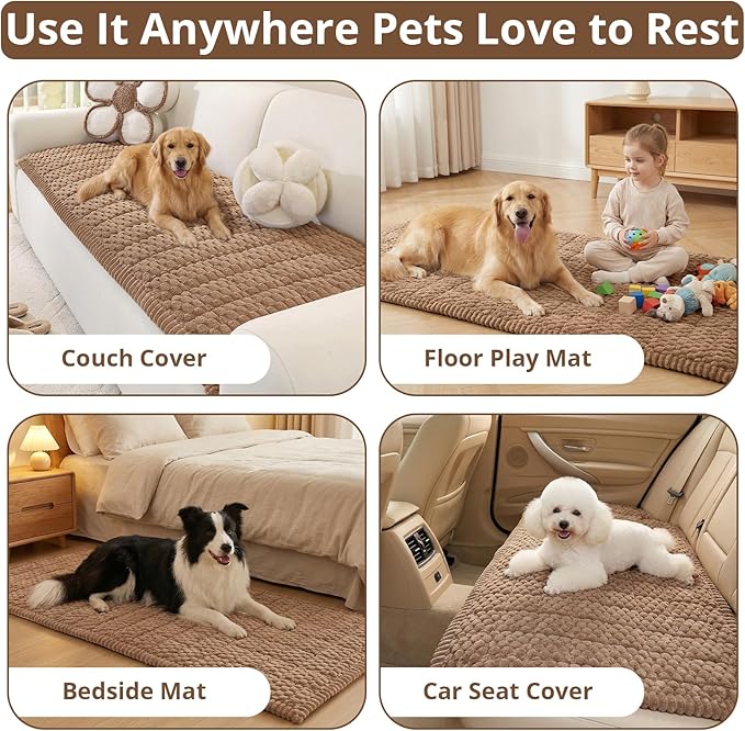 OstepDecor Couch Cover for Dogs, Washable Non Slip Sofa Cover for Pets, Soft Couch Covers for Sofa, Loveseat and Sectional, Furniture Protector Against Pet Hair & Scratches (35.4" x 70.9", Brown)