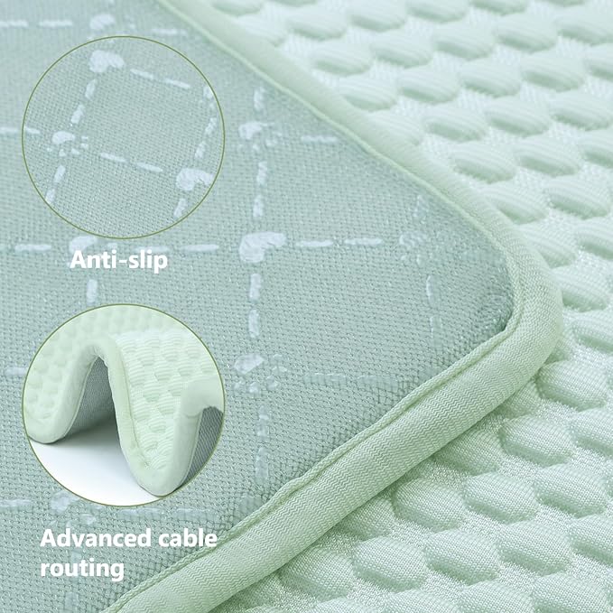 SOMOYA Dogs Cooling Mat (Q-Max>0.45) Pet Cool Pads Blanket Sleeping Kennel Mat,Washable Ice Silk Sleep Mat Pad Breathable for Large Dogs Cats (Green, Large (27.5x39.3 in)