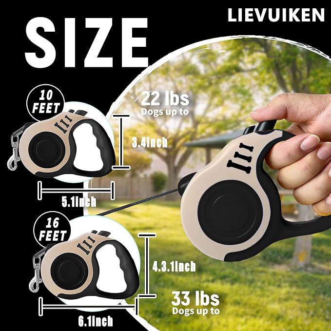 Retractable Dog Leash Automatic Telescopic Tractor Dog Tape, Pet Tape 10/16 FT Durable and Convenient, with Non-Slip Handle, Suitable for Small and Medium-Sized Dogs
