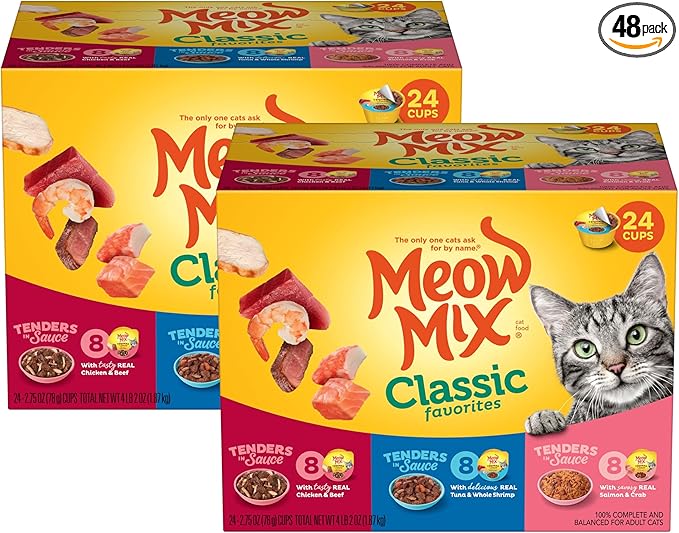 Meow Mix 2.75 Ounce Classic Favorites Variety 24 Pack