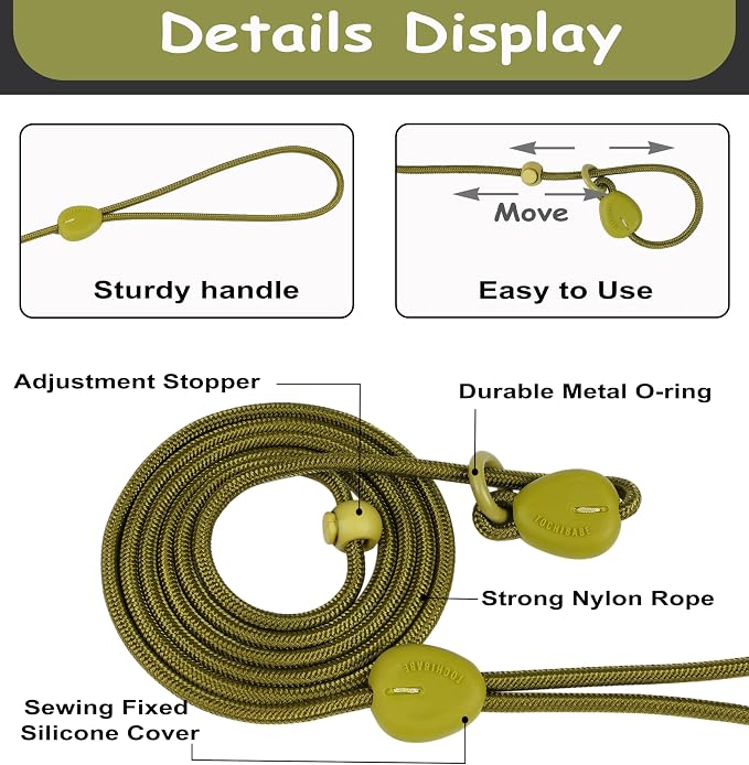 Green 6FT Heavy Duty Dog Training Leash - Comfortable Rope, No Pull, Suitable for Small to Medium Dogs