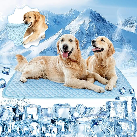 Dog Cooling Mat Thicken Cooling Mat for Dogs Self Cooling Chew Proof Dog Bed Mats Non-Slip Dog Bed Mats (Q-Max>0.5) for Indoor & Outdoor Car Seats