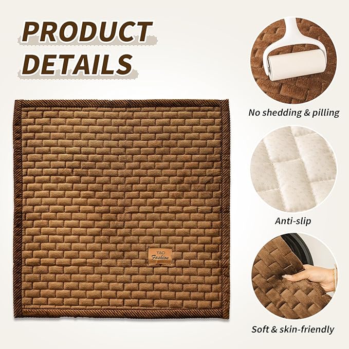 Couch Covers for Dogs Washable, Velvet Dog Couch Cover Protector, Fuzzy Plush Pet Sofa Cover for Single Sofa, Sofa Covers for Pets(1,Dark Brown,27.6"x27.6",Single Seater)