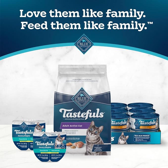 Blue Buffalo Tastefuls Active Cat Dry Cat Food, Made in the USA with Natural Ingredients, Chicken & Brown Rice Recipe, 3-lb. Resealable Bag
