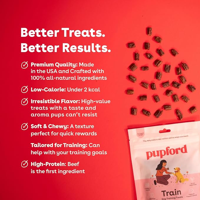 Pupford Soft & Chewy Training Treats for Dogs & Puppies (Beef, 10 oz, 2 Pack)