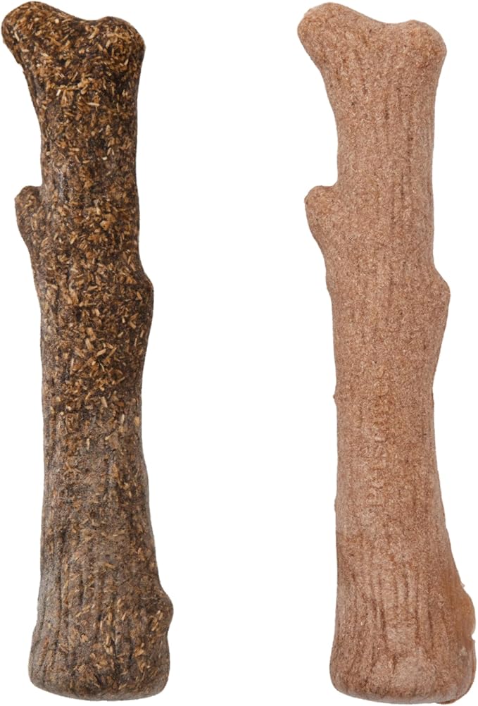 Dogwood Calming Dog Chew Toy – Real-Wood Blend, Moderate Chewers, Medium, 7.5", 2-Pack (Natural & Hemp Flavors)