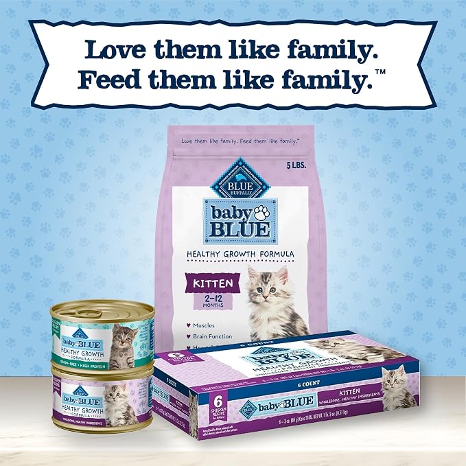Blue Buffalo Baby Blue Natural Dry Food for Kittens, Healthy Growth Formula with DHA, Chicken and Brown Rice Recipe, 5-lb Bag
