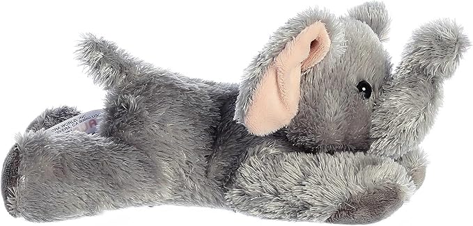 Aurora® Adorable Mini Flopsie™ Ellie™ Stuffed Animal - Mini Companions Ready for Playful Adventures - for Kids All Ages, Toddlers, Adults, and Families - Gray 8 Inches