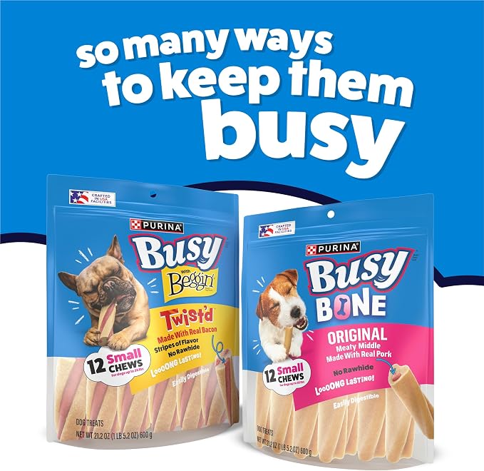 Busy Purina Busy Made in USA Facilities Small Breed Dog Bones; Mini - (8) 4 ct. Pouches