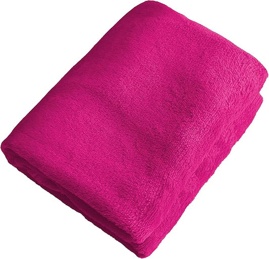 iMaylex Soft Puppy Flannel Fleece Blanket for Pet Dog Cat, Plush Microfiber, Cozy and Lightweight, Fuchsia, Pet, 19 x 27 inch (50 x 70 cm)